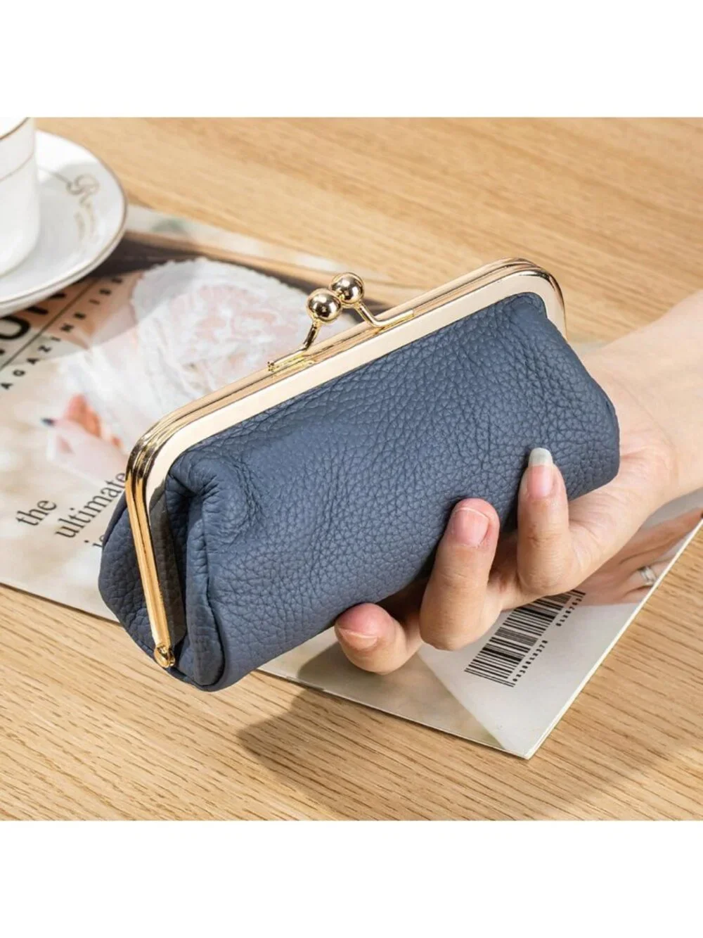 Genuine Leather Lipstick Case with Mirror - Portable Mini Makeup Bag for Women